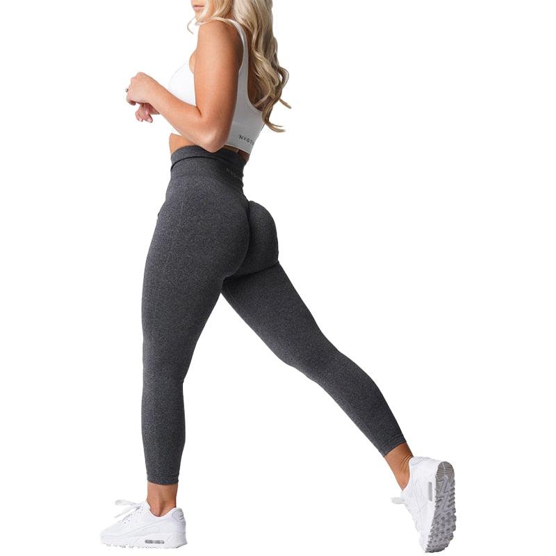 Legging Sem Costura Lisa Cinza Escuro