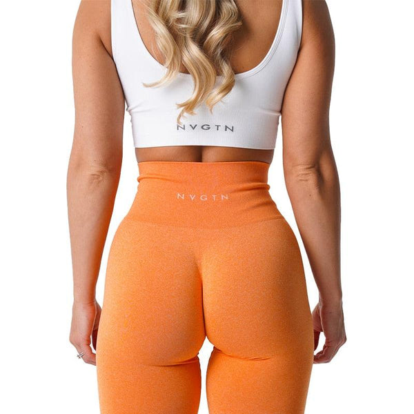 Legging Sem Costura Lisa Laranja